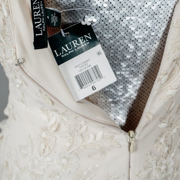 NWT Lauren Ralph Lauren Ivory Lace Formal gown -6 - Picture 5 of 7